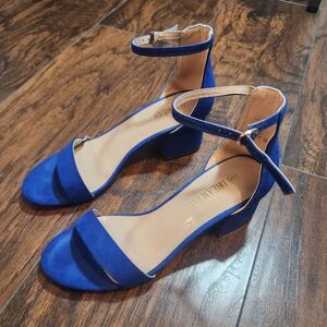 Dream Pairs Women's Royal Blue Block Heels